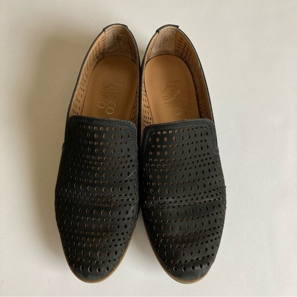 Franco Sarto Faryn Black Suede Perforated Loafer 6 - Picture 3 of 8